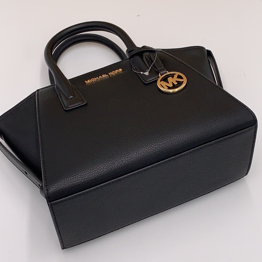 Michael Kors Avril Small Leather Top-Zip Satchel Black color - Picture 8 of 16